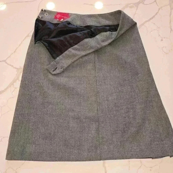 A-Line Womens Stretch Midi Skirt Gray Size 4 - Picture 3 of 9